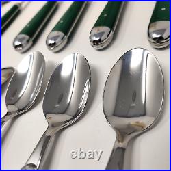 ONEIDA Palette HUNTER GREEN Stainless Flatware 25 Piece Service for 4 + Serving