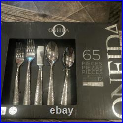 ONEIDA Sambre 65pc Stainless Steel Flatware Set for 12 Dishwasher Safe 18/10