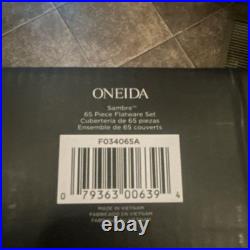 ONEIDA Sambre 65pc Stainless Steel Flatware Set for 12 Dishwasher Safe 18/10