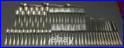 ONEIDA Satin Camber 64pc stainless flatware service for 12 +extra serving pieces