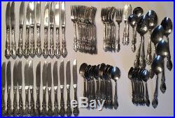 ONEIDA Stainless WORDSWORTH Flatware lot of 89 Complete Set for 10 with Extras
