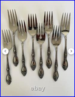 ONEIDA Vintage Stainless SILVER Huntington DELUX Kings and Queens One Set 62 Pcs