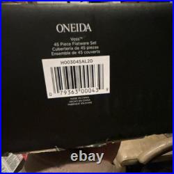 ONEIDA Voss 45pc Stainless Steel Flatware Set with Serving Pieces for 8 MPN