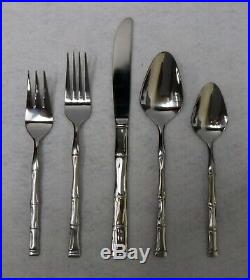 ONEIDA silver Co. Stainless OHS50 BAMBOO pattern 60-piece SET SERVICE for 12
