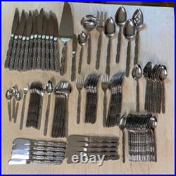 Oneida 115 Pieces RAPHAEL Black Accent Cube Heirloom Stainless Flatware GORGEOUS