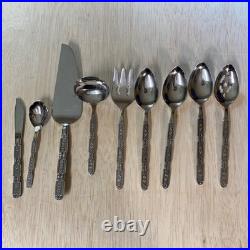 Oneida 115 Pieces RAPHAEL Black Accent Cube Heirloom Stainless Flatware GORGEOUS