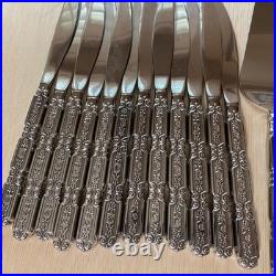 Oneida 115 Pieces RAPHAEL Black Accent Cube Heirloom Stainless Flatware GORGEOUS