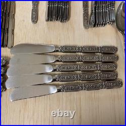 Oneida 115 Pieces RAPHAEL Black Accent Cube Heirloom Stainless Flatware GORGEOUS