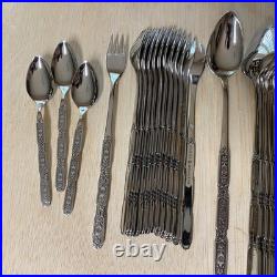 Oneida 115 Pieces RAPHAEL Black Accent Cube Heirloom Stainless Flatware GORGEOUS