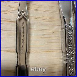 Oneida 115 Pieces RAPHAEL Black Accent Cube Heirloom Stainless Flatware GORGEOUS