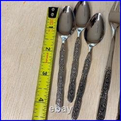 Oneida 115 Pieces RAPHAEL Black Accent Cube Heirloom Stainless Flatware GORGEOUS