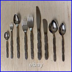 Oneida 115 Pieces RAPHAEL Black Accent Cube Heirloom Stainless Flatware GORGEOUS
