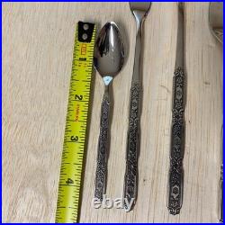 Oneida 115 Pieces RAPHAEL Black Accent Cube Heirloom Stainless Flatware GORGEOUS