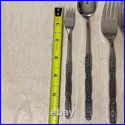 Oneida 115 Pieces RAPHAEL Black Accent Cube Heirloom Stainless Flatware GORGEOUS