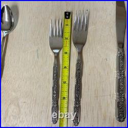 Oneida 115 Pieces RAPHAEL Black Accent Cube Heirloom Stainless Flatware GORGEOUS