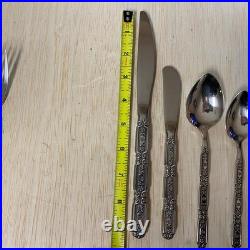 Oneida 115 Pieces RAPHAEL Black Accent Cube Heirloom Stainless Flatware GORGEOUS