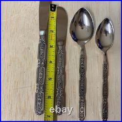 Oneida 115 Pieces RAPHAEL Black Accent Cube Heirloom Stainless Flatware GORGEOUS