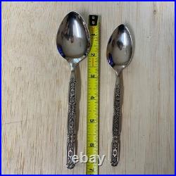 Oneida 115 Pieces RAPHAEL Black Accent Cube Heirloom Stainless Flatware GORGEOUS