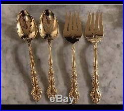 Oneida 138 Piece Deep Silver Inlaid with Solid Silver Vintage Flatware with Case