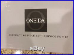 Oneida 18/10 CHROMA 65 Piece Set Salad Dinner Fork Tea Soup Spoon Knife SERVING