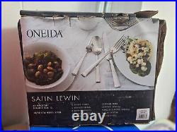Oneida 18/10 Stainless Satin Lewin Service for Twelve 65pc Set? DAMAGED BOX