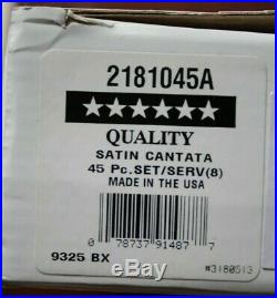 Oneida 18/8 Stainless SATIN CANTATA 45 Pc Service for 8 Unused Community USA