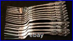 Oneida 18/8 stainless Brahms lot of 11 salad forks 6 7/8 Mint polished
