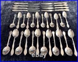 Oneida 1881 Rogers TWILIGHT Stainless Flatware 34 pc Mix Lot Spoons Knives Serve
