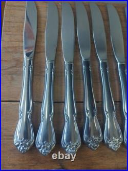 Oneida 1881 Rogers True Arbor Rose Stainless Flatware Set Lot 60 Pieces