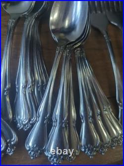 Oneida 1881 Rogers True Arbor Rose Stainless Flatware Set Lot 60 Pieces
