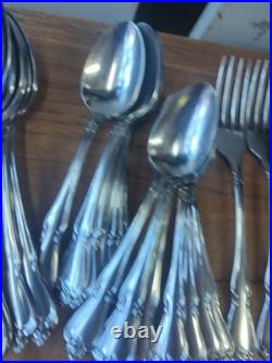 Oneida 1881 Rogers True Arbor Rose Stainless Flatware Set Lot 60 Pieces