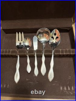 Oneida 1881 Rogers Twilight Stainless Flatware 45 Pc Set Service for 8 + Serving