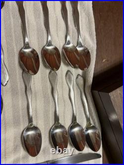 Oneida 1881 Rogers Twilight Stainless Flatware 45 Pc Set Service for 8 + Serving