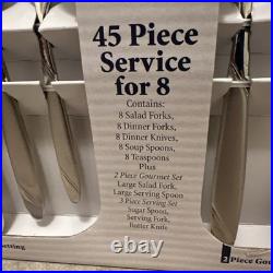 Oneida 45 pc Flatware Set Serv for 8 incl 5 Serving pieces New Risotto