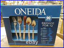 Oneida 90 Piece Stainless Steel Flatware Set MADELINE Service For 12 NEW