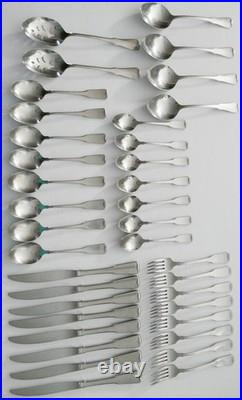 Oneida AMERICAN COLONIAL 37pc SET Cube 8 Knives+8 Forks+15 Spoon+6 Serving Spoon
