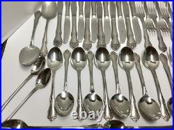 Oneida ARBOR ROSE 1881 Rogers Stainless Flatware 78 pieces (read for pieces)