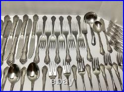 Oneida ARBOR ROSE 1881 Rogers Stainless Flatware 78 pieces (read for pieces)