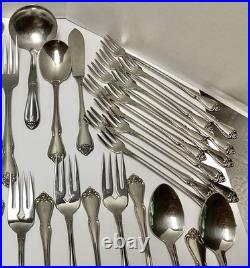Oneida ARBOR ROSE 1881 Rogers Stainless Flatware 78 pieces (read for pieces)