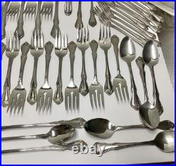 Oneida ARBOR ROSE 1881 Rogers Stainless Flatware 78 pieces (read for pieces)