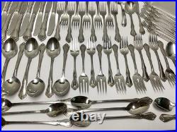 Oneida ARBOR ROSE 1881 Rogers Stainless Flatware 78 pieces (read for pieces)