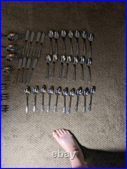 Oneida ARBOR ROSE / TRUE ROSE Stainless Steel Flatware Service 12 89 Piece