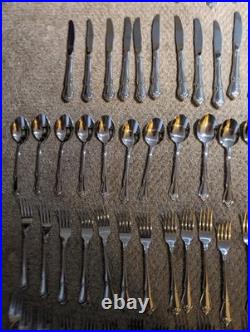 Oneida ARBOR ROSE / TRUE ROSE Stainless Steel Flatware Service 12 89 pc9 Piece