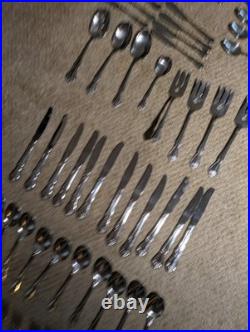 Oneida ARBOR ROSE / TRUE ROSE Stainless Steel Flatware Service 12 89 pc9 Piece