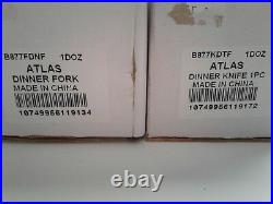 Oneida ATLAS 12 Forks & 12 Knives Hammered Stainless Flatware New in box