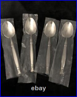 Oneida Act 1 Cube Stainless 4 Teaspoons Flatware New Old Stock