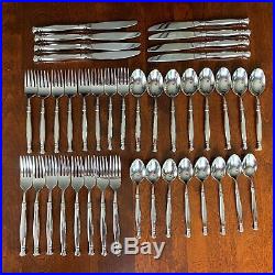 Oneida Act I Flatware Glossy Stainless Steel Service for 8 Cube Mark 40 Pieces