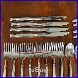 Oneida Act I Flatware Glossy Stainless Steel Service for 8 Cube Mark 40 Pieces