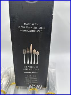Oneida Aero 20 Pc Stainless Flatware Set Service For 4 Indonesia NEW $215
