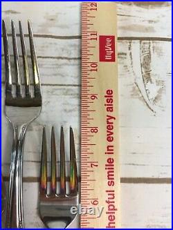 Oneida Alberta Dinner Forks Lot 10 Beaded Edge 18/10 Stainless Flatware